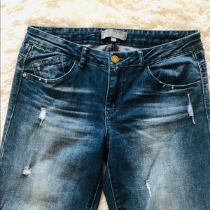 Wit & Wisdom High Rise Distressed Straight Jeans